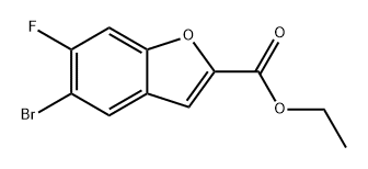 2-Benzofurancarboxylic acid, 5-bromo-6-fluoro-, ethyl ester 结构式