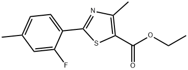 ethyl 2-(2-fluoro-4-methylphenyl)-4-methyl-1,3-thiazole-5-carboxylate Structure