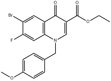 Ethyl 6-bromo-7-fluoro-1-[(4-methoxyphenyl)methyl]-4-oxo-quinoline-3-carboxylate Structure