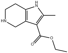 ethyl 2-methyl-4,5,6,7-tetrahydro-1H-pyrrolo[3,2-c]pyridine-3-carboxylate 结构式