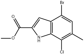 methyl 4-bromo-7-chloro-6-methyl-1H-indole-2-carboxylate 化学構造式