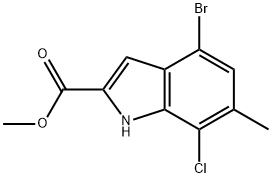 methyl 4-bromo-7-chloro-6-methyl-1H-indole-2-carboxylate Struktur