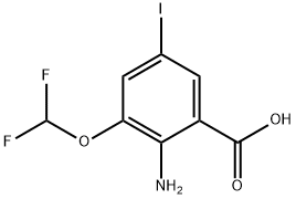 Benzoic acid, 2-amino-3-(difluoromethoxy)-5-iodo- Structure