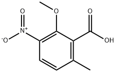 2-Methoxy-6-methyl-3-nitrobenzoic acid Struktur