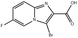 Imidazo[1,2-a]pyridine-2-carboxylic acid, 3-bromo-6-fluoro- 化学構造式