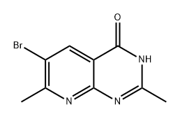 6-溴-2,7-二甲基吡啶并[2,3-D]嘧啶-4(3H)-酮,2090991-89-0,结构式