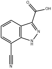 7-氰基-1H-吲唑-3-羧酸, 2091213-25-9, 结构式
