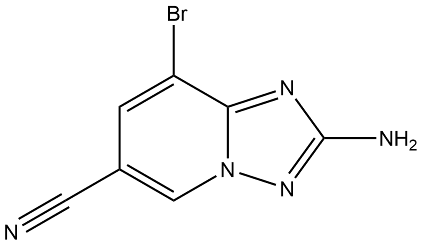 2-Amino-8-bromo[1,2,4]triazolo[1,5-a]pyridine-6-carbonitrile Struktur