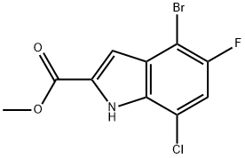methyl 4-bromo-7-chloro-5-fluoro-1H-indole-2-carboxylate 结构式