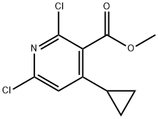 3-Pyridinecarboxylic acid, 2,6-dichloro-4-cyclopropyl-, methyl ester,2091602-77-4,结构式