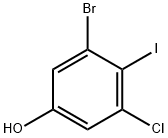 3-溴-5-氯-4-碘苯酚 结构式