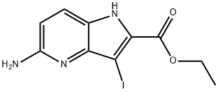 ethyl 5-amino-3-iodo-1H-pyrrolo[3,2-b]pyridine-2-carboxylate Struktur
