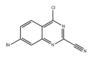 7-bromo-4-chloroquinazoline-2-carbonitrile,2092077-06-8,结构式