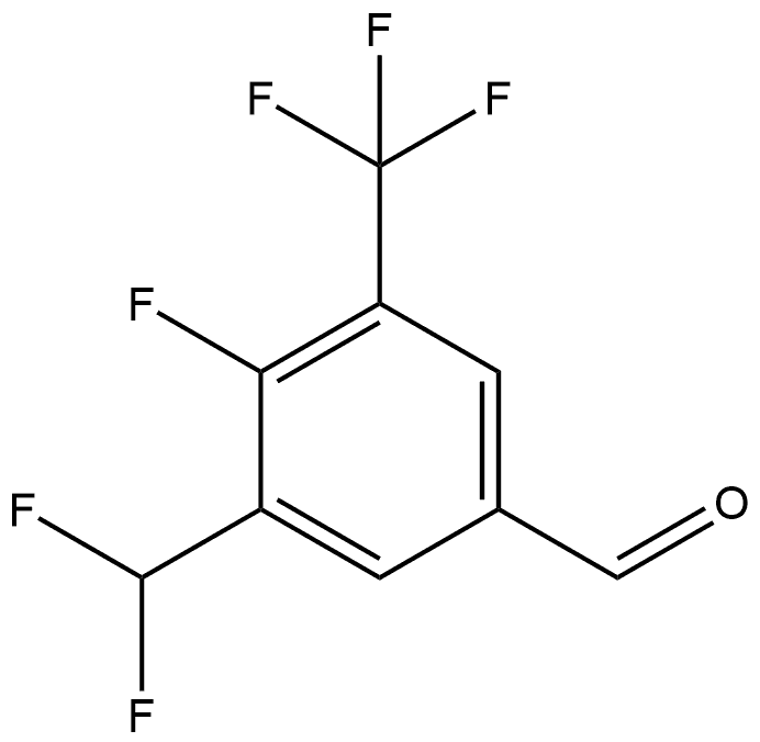 3-(difluoromethyl)-4-fluoro-5-(trifluoromethyl)benzaldehyde 结构式