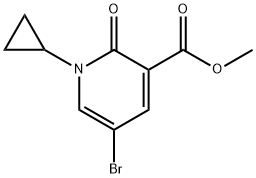 3-Pyridinecarboxylic acid, 5-bromo-1-cyclopropyl-1,2-dihydro-2-oxo-, methyl ester Struktur
