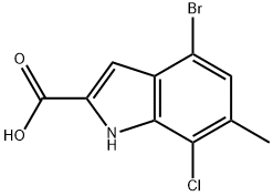 4-bromo-7-chloro-6-methyl-1H-indole-2-carboxylic acid Struktur