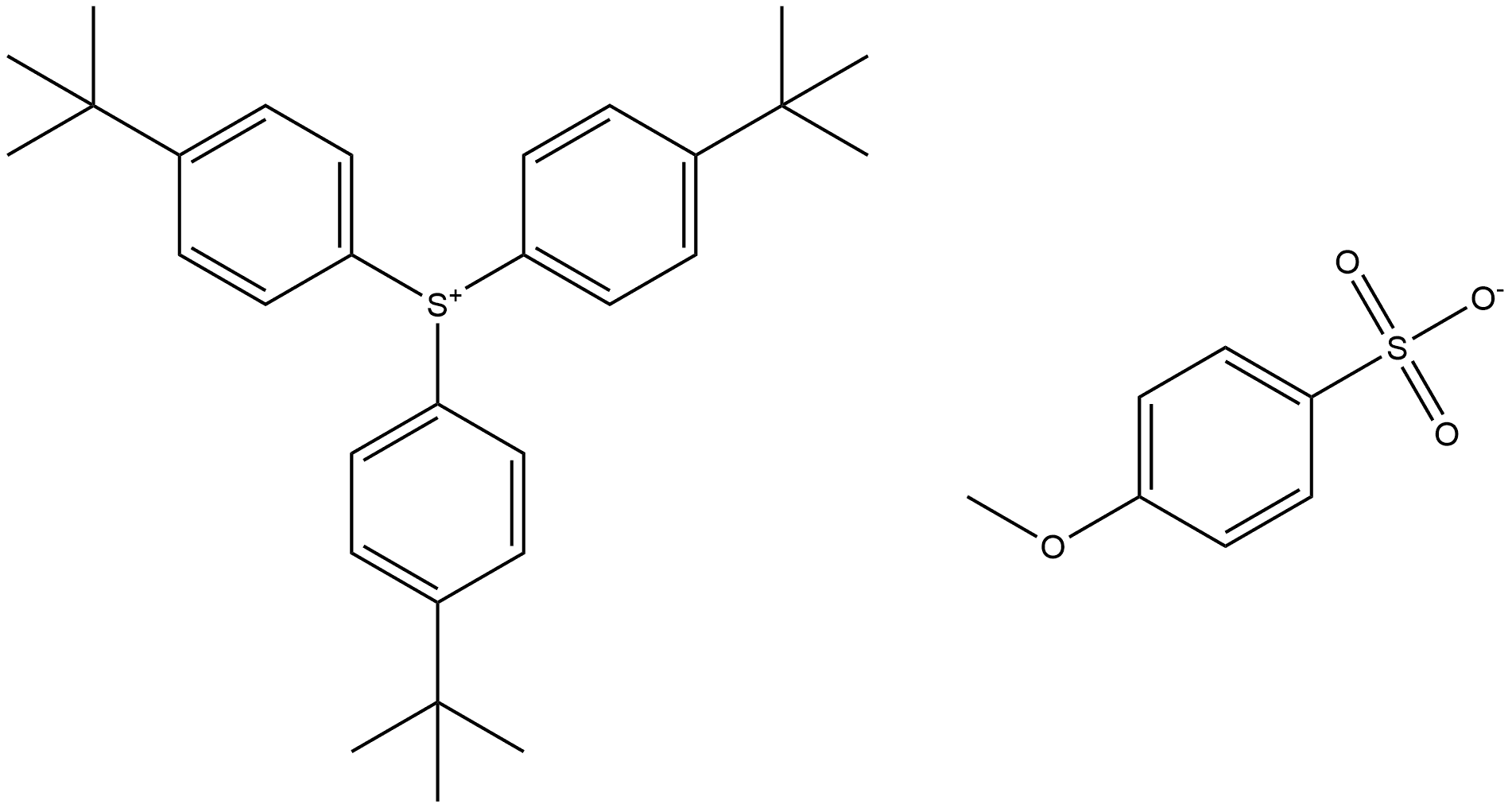 tris(4-(tert-butyl)phenyl)sulfonium 4-methoxybenzenesulfonate Structure