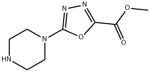 5-(1-哌嗪基)-1,3,4-恶二唑-2-羧酸甲酯,2092577-33-6,结构式