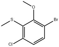 (3-Bromo-6-chloro-2-methoxyphenyl)(methyl)sulfane 结构式