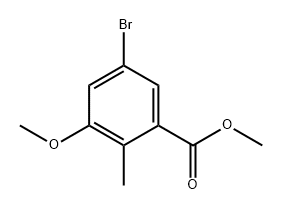 Benzoic acid, 5-bromo-3-methoxy-2-methyl-, methyl ester Structure