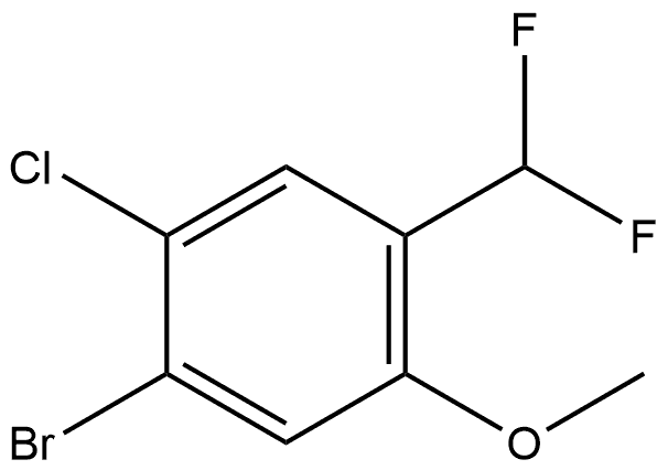 1-Bromo-2-chloro-4-(difluoromethyl)-5-methoxybenzene 结构式