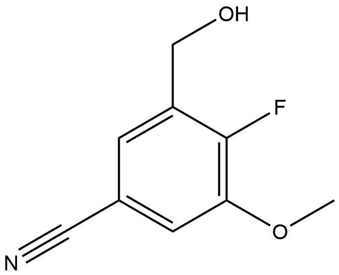4-Fluoro-3-(hydroxymethyl)-5-methoxybenzonitrile Structure