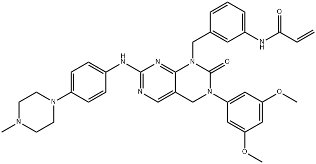 2-Propenamide, N-[3-[[3-(3,5-dimethoxyphenyl)-3,4-dihydro-7-[[4-(4-methyl-1-piperazinyl)phenyl]amino]-2-oxopyrimido[4,5-d]pyrimidin-1(2H)-yl]methyl]phenyl]- Structure