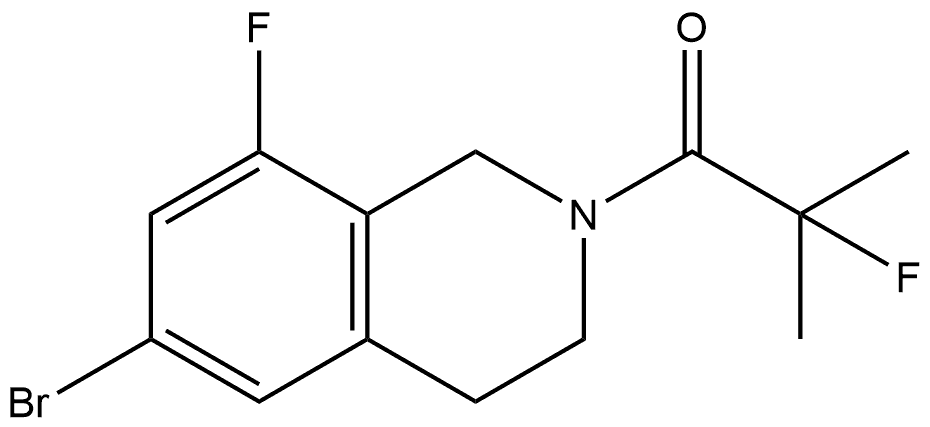 1-(6-Bromo-8-fluoro-3,4-dihydro-2(1H)-isoquinolinyl)-2-fluoro-2-methyl-1-propanone Struktur