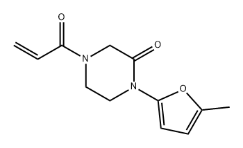 1-(5-甲基-2-呋喃基)-4-(1-氧代-2-丙烯-1-基)-2-哌嗪酮 结构式