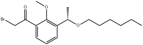 (S)-2-bromo-1-(3-(1-(hexyloxy)ethyl)-2-methoxyphenyl)ethan-1-one Structure
