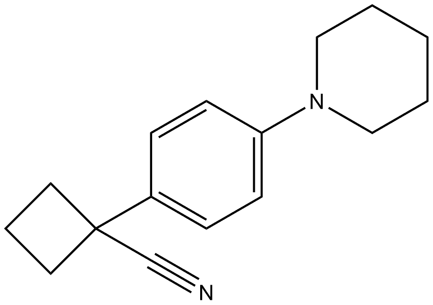 1-[4-(1-Piperidinyl)phenyl]cyclobutanecarbonitrile 结构式
