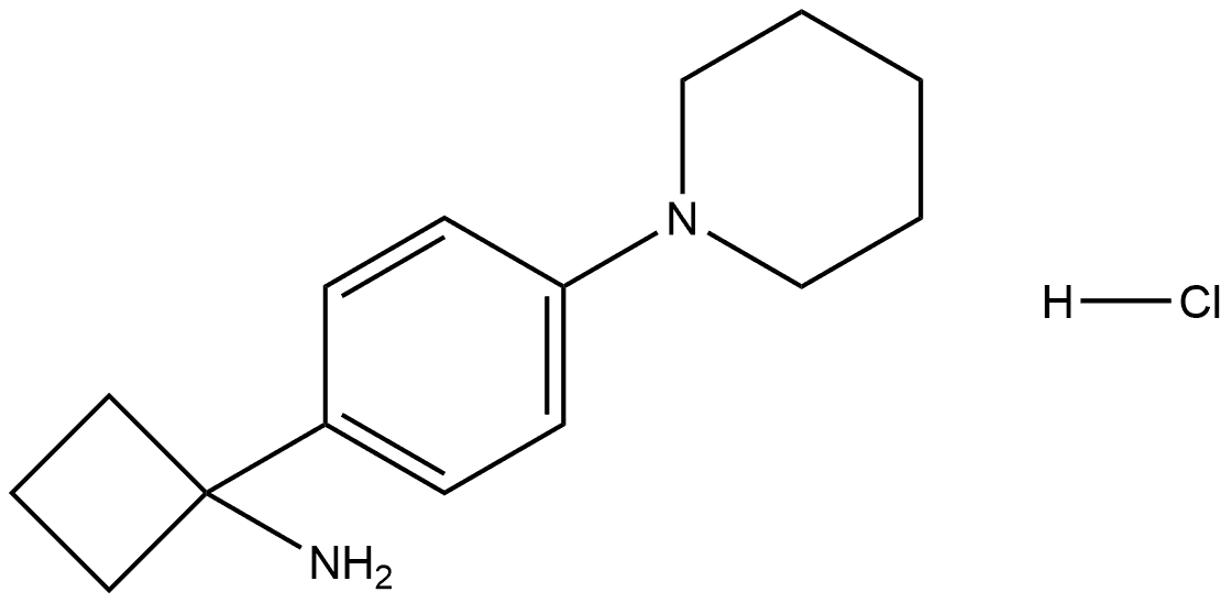 1-(4-(piperidin-1-yl)phenyl)cyclobutan-1-amine hydrochloride 结构式