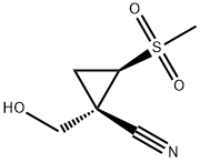 Cyclopropanecarbonitrile, 1-(hydroxymethyl)-2-(methylsulfonyl)-, (1R,2R)- Struktur