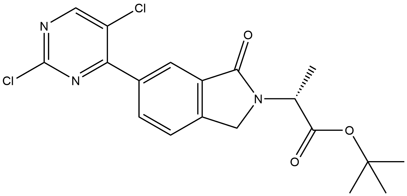 tert-butyl (R)-2-(6-(2,5-dichloropyrimidin-4-yl)-1-oxoisoindolin-2-yl)propanoate Structure