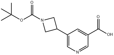 3-Pyridinecarboxylic acid, 5-[1-[(1,1-dimethylethoxy)carbonyl]-3-azetidinyl]-,2095673-29-1,结构式