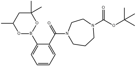tert-Butyl 4-[2-(4,4,6-trimethyl-1,3,2-dioxaborinan-2-yl)benzoyl]-1,4-diazepane-1-carboxylate 结构式