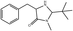 4-Imidazolidinone, 2-(1,1-dimethylethyl)-3-methyl-5-(phenylmethyl)- Struktur
