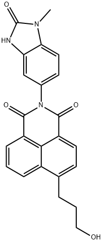 1H-Benz[de]isoquinoline-1,3(2H)-dione, 2-(2,3-dihydro-1-methyl-2-oxo-1H-benzimidazol-5-yl)-6-(3-hydroxypropyl)- Structure