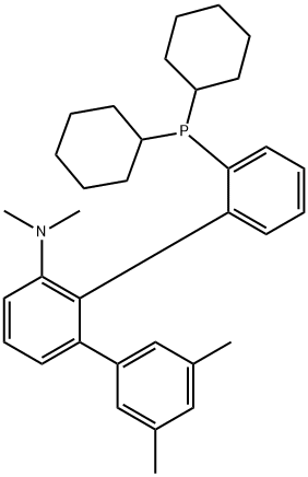 (R)-2''-(dicyclohexylphosphanyl)-N,N,3,5-tetramethyl-[1,1':2',1''-terphenyl]-3'-amine 结构式