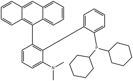 6-(9-Anthracenyl)-2'-(dicyclohexylphosphino)-N,N-dimethyl[1,1'-biphenyl]-2-amine 结构式