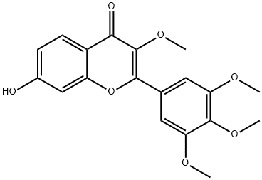 4H-1-Benzopyran-4-one, 7-hydroxy-3-methoxy-2-(3,4,5-trimethoxyphenyl)- Structure