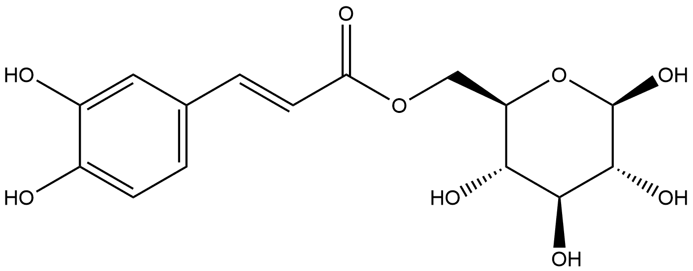 6-O-(E)-咖啡酰基葡萄糖苷, 209797-79-5, 结构式