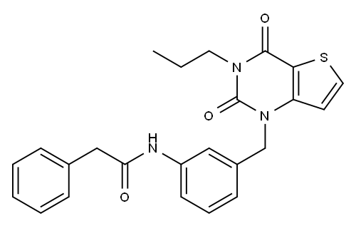 Benzeneacetamide, N-[3-[(3,4-dihydro-2,4-dioxo-3-propylthieno[3,2-d]pyrimidin-1(2H)-yl)methyl]phenyl]-|N-(3-((2,4-DIOXO-3-PROPYL-3,4-DIHYDROTHIENO[3,2-D]PYRIMIDIN-1(2H)-YL)METHYL)PHENYL)-2-PHENYLACETAMID
