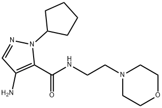 1H-?Pyrazole-?5-?carboxamide, 4-?amino-?1-?cyclopentyl-?N-?[2-?(4-?morpholinyl)?ethyl]?- 结构式