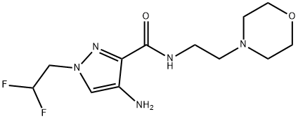 1H-?Pyrazole-?3-?carboxamide, 4-?amino-?1-?(2,?2-?difluoroethyl)?-?N-?[2-?(4-?morpholinyl)?ethyl]?- Struktur