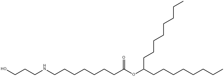 Octanoic acid, 8-[(3-hydroxypropyl)amino]-, 1-octylnonyl ester Structure