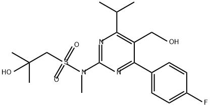 1-Propanesulfonamide, N-[4-(4-fluorophenyl)-5-(hydroxymethyl)-6-(1-methylethyl)-2-pyrimidinyl]-2-hydroxy-N,2-dimethyl- Struktur