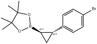 rel-2-[(1R,2R)-2-(4-Bromophenyl)cyclopropyl]-4,4,5,5-tetramethyl-1,3,2-dioxaborolane Struktur