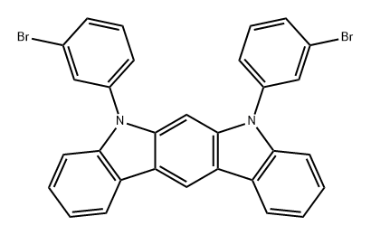 Indolo[2,3-b]carbazole, 5,7-bis(3-bromophenyl)-5,7-dihydro- Structure
