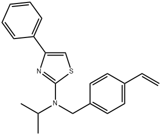 N-[(4-乙烯基苯基)甲基]-N-1-(甲基乙基)-4-苯基-2-噻唑胺, 2104751-32-6, 结构式